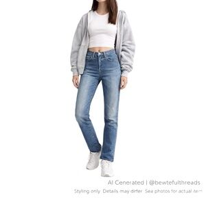 Levi’s 501 Y2K Straight Leg Jeans W24 Vintage Blue Button Fly